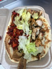 Rooster Mega Kebab on Naan Bread